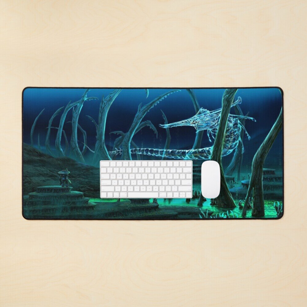 Bearlad Desk Mat Subnautica Ghost Reaper Large Gaming Mouse Pad 35X16 Inch