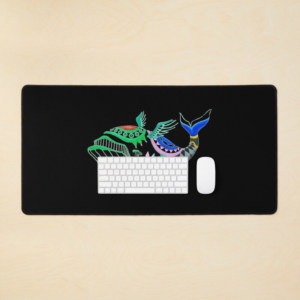 Desk Mat Wind Fish Large Gaming Mouse Pad 35X16 Inch 7802738345582