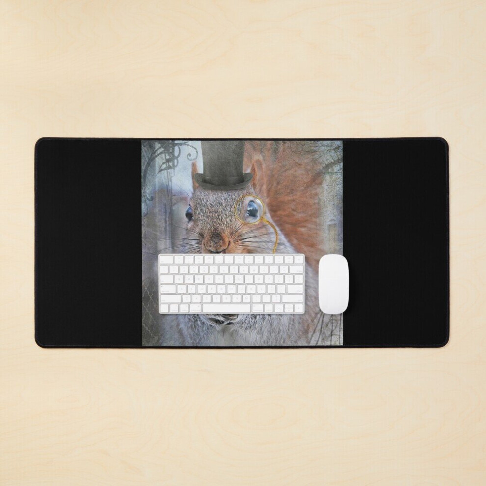 Desk Mat Mr. Earl The Dapper Squirrel Large Gaming Mouse Pad 35X16 Inch 7802738370881