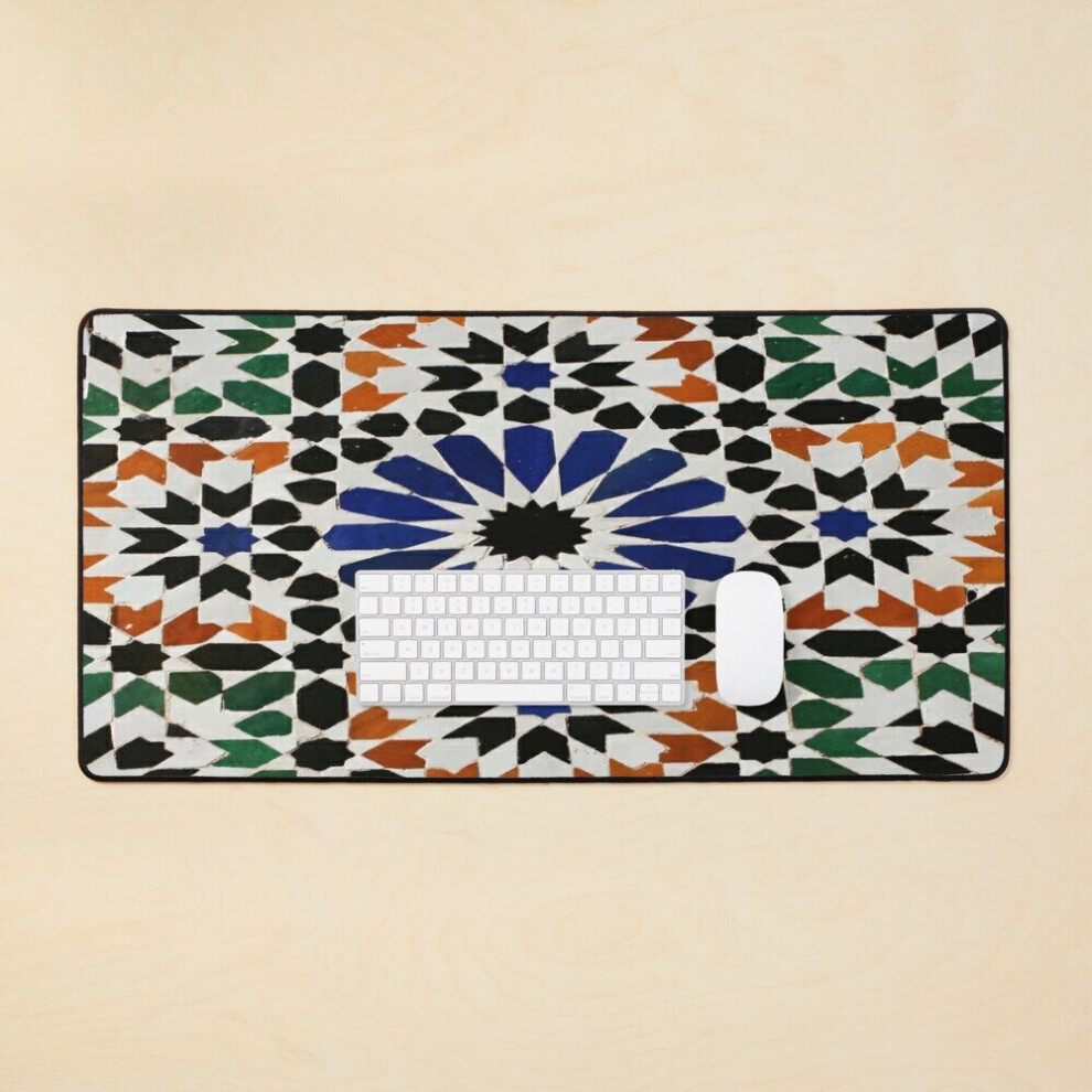 Desk Mat Moroccan Mosaic Large Gaming Mouse Pad 35X16 Inch 7802738353457