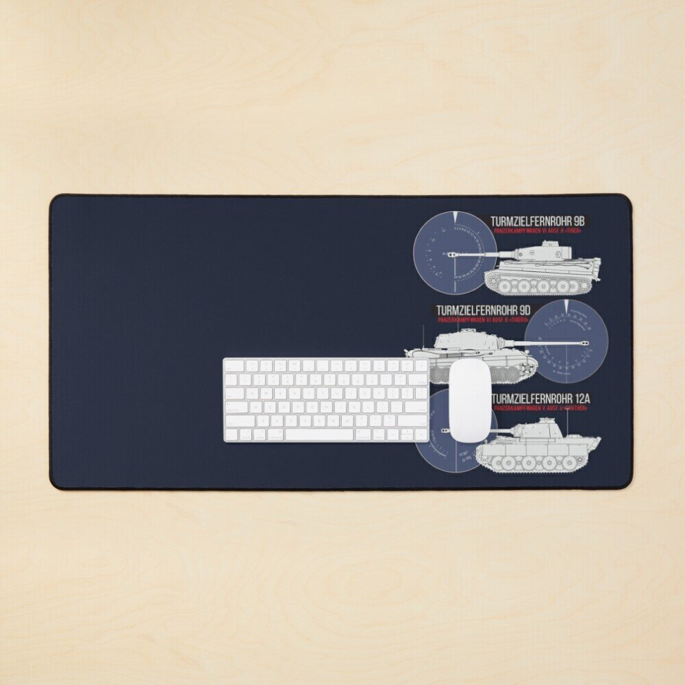 Desk Mat German Tanks And Their Sights Large Gaming Mouse Pad 35X16 Inch 7802738367096