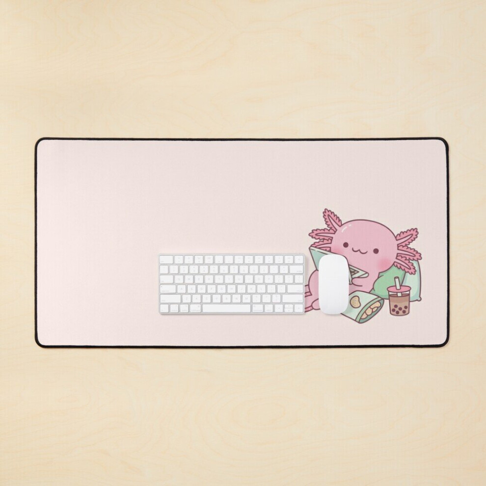 Desk Mat Cute Chilling Axolotl Large Gaming Mouse Pad 35X16 Inch 7802738322842