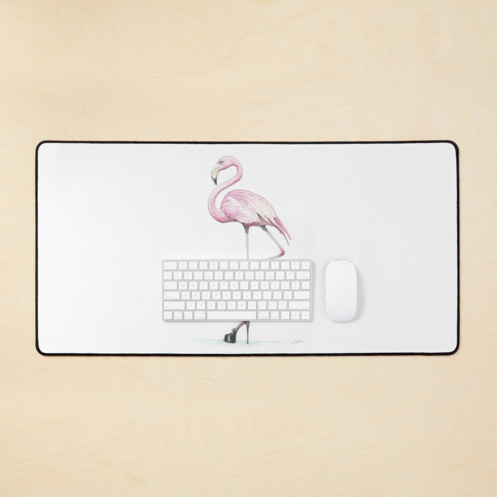 Desk Mat Flamingo In Stilettos Large Gaming Mouse Pad 35X16 Inch 7802738386912