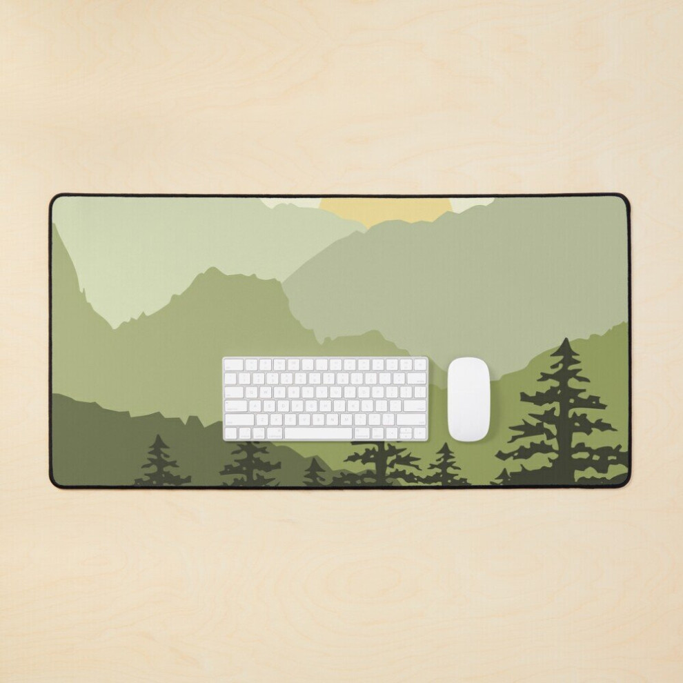 Desk Mat Mountain View In Large Gaming Mouse Pad 35X16 Inch Green 7802738347289