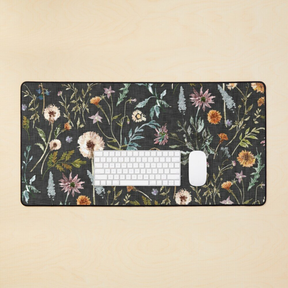 Desk Mat Wylde Fleur (Black) Large Gaming Mouse Pad 35X16 Inch Black 7802738377330