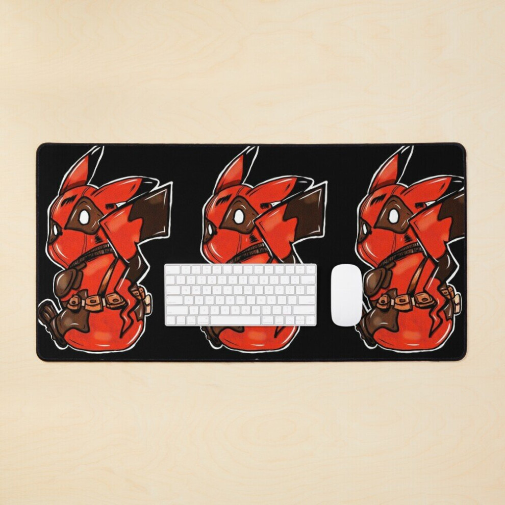 Desk Mat Magical Guinea Pig In A Leather Jumpsuit Large Gaming Mouse Pad 35X16 Inch Red 7802738392661