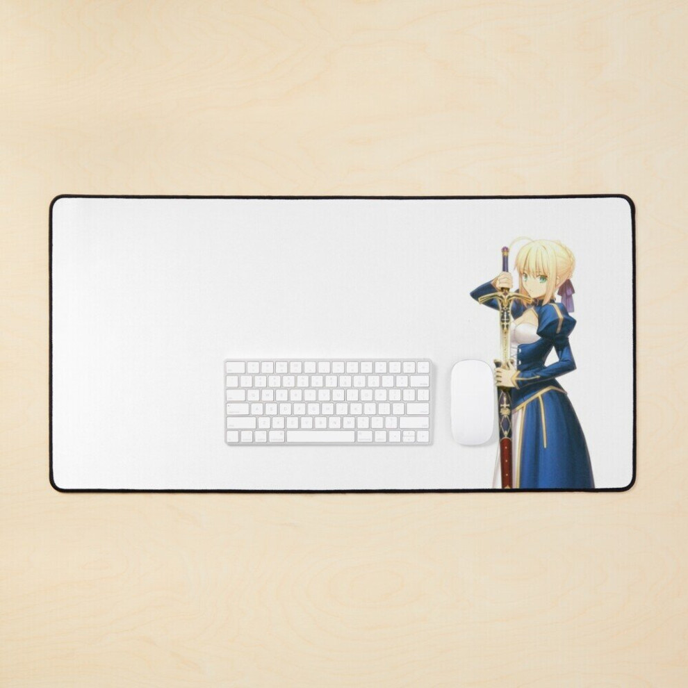 Desk Mat Saber Artoria Pendragon Fate Zero Large Gaming Mouse Pad 35X16 Inch 7802738410211