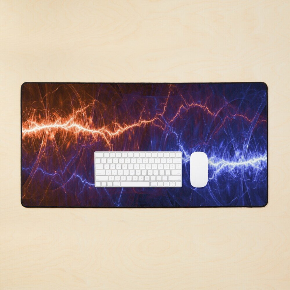 Desk Mat Fire&Ice Lightning (: Large Gaming Mouse Pad 35X16 Inch 7802738345766