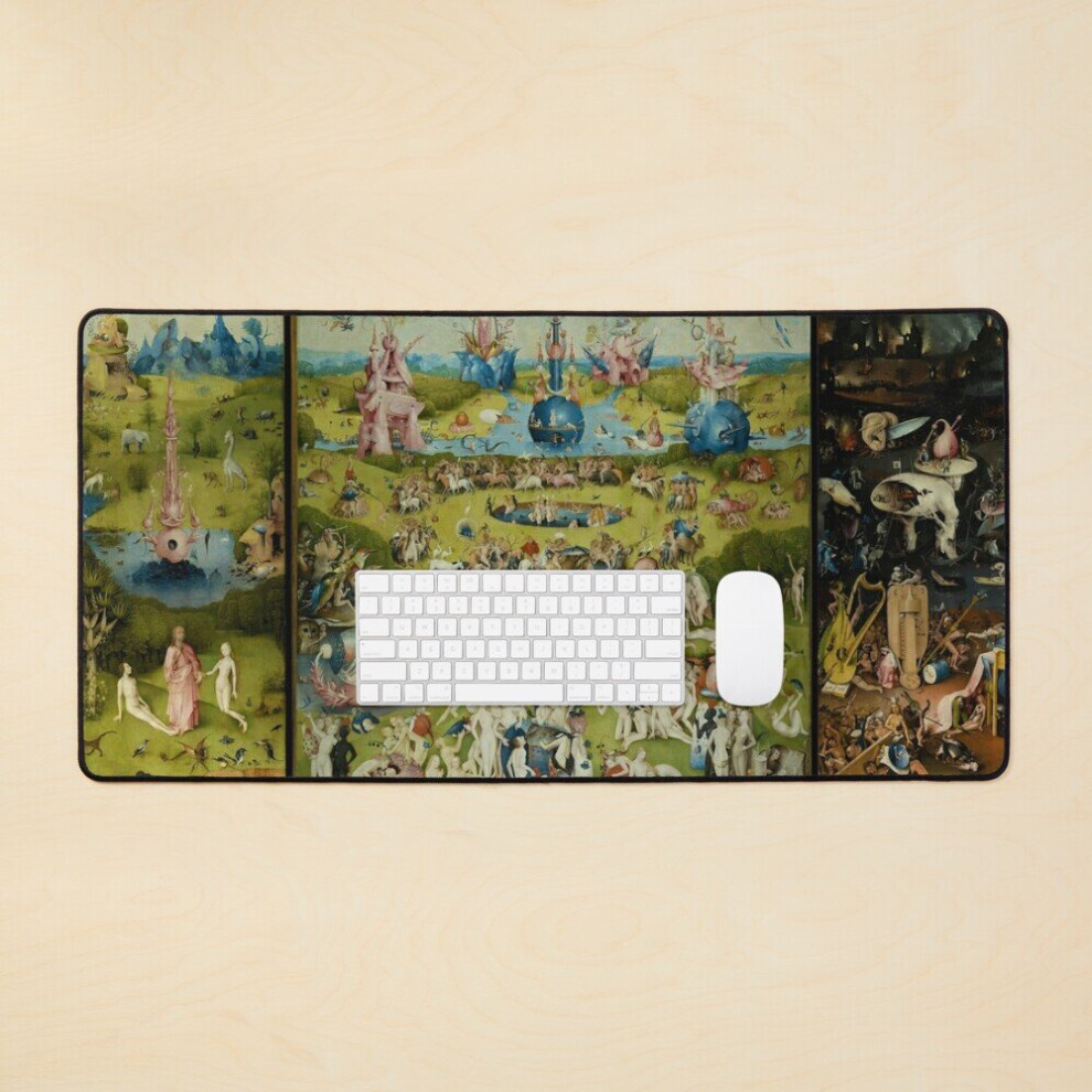 Desk Mat The Garden Of Earthly Delights By Hieronymus Bosch (1480-1505) Large Gaming Mouse Pad 35X16 Inch 7802738317862