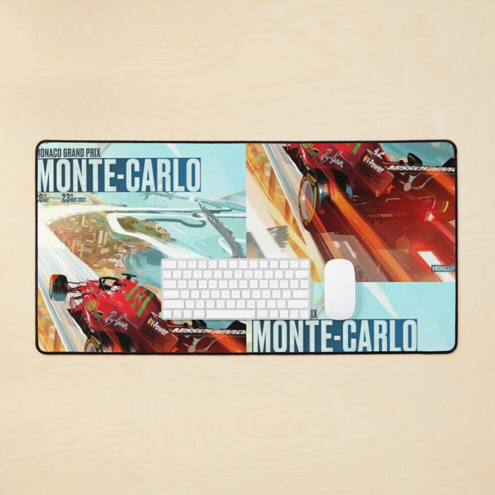 Desk Mat Monaco Grand Prix 2022 Poster Large Gaming Mouse Pad 35X16 Inch 7802738362244