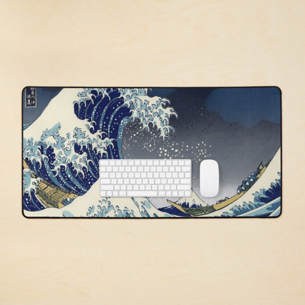 Desk Mat Great Wave: Kanagawa Night Large Gaming Mouse Pad 35X16 Inch 7802738322866