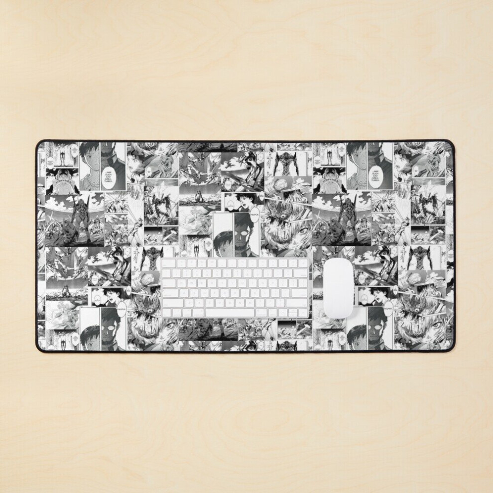 Desk Mat Neon Genesis Manga Collage Large Gaming Mouse Pad 35X16 Inch 7802738409192