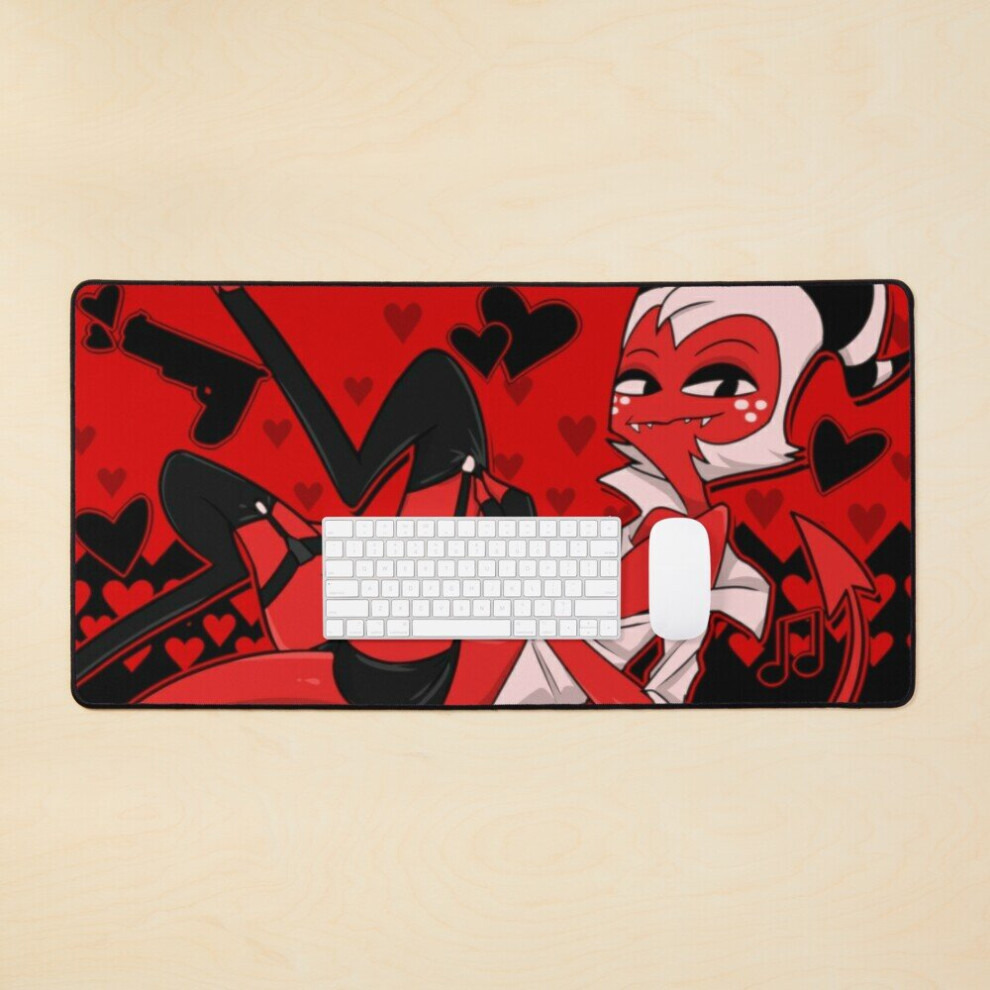 Desk Mat Moxxie Valentine's Day Pinup Large Gaming Mouse Pad 35X16 Inch 7802738314335