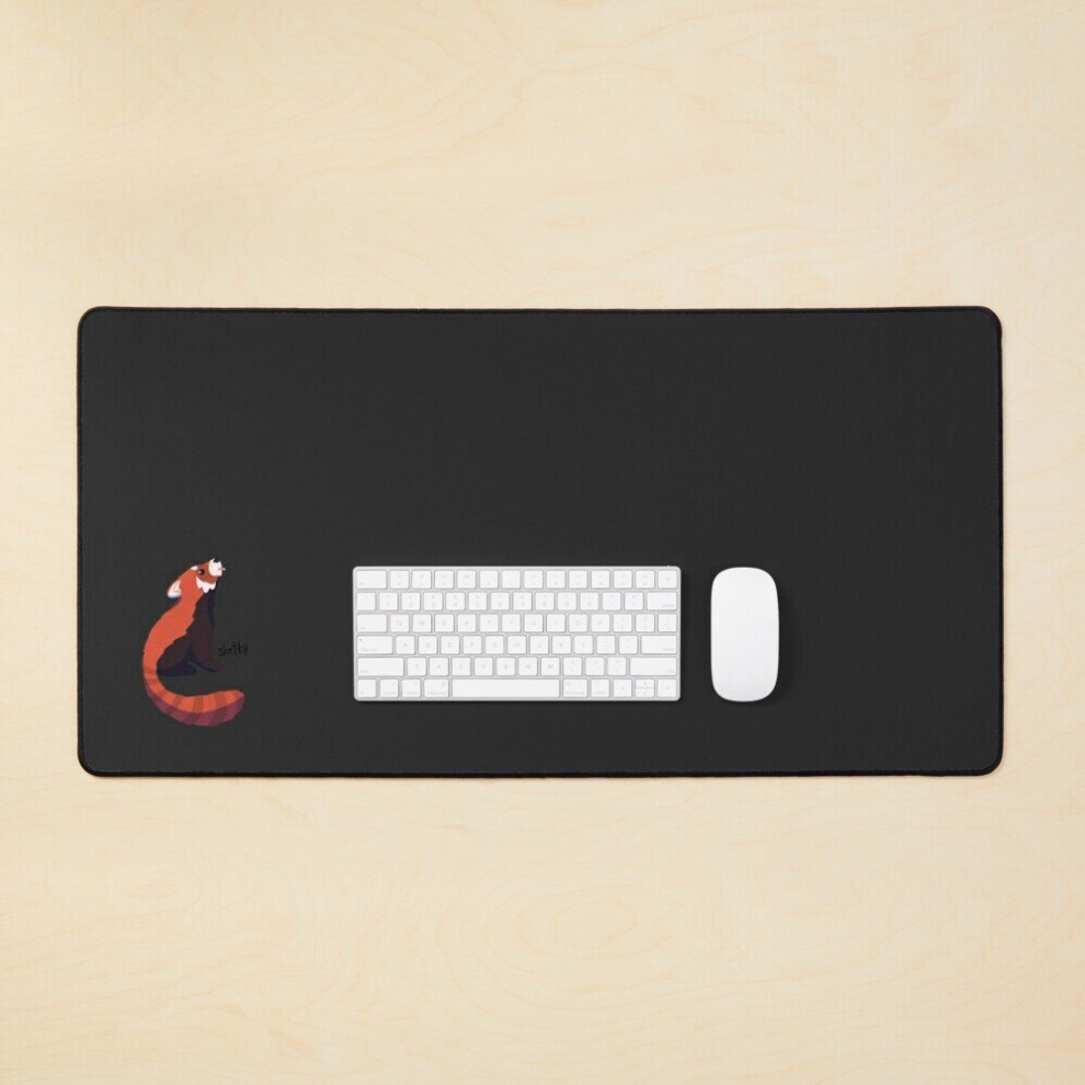 Desk Mat Panda Rain Large Gaming Mouse Pad 35X16 Inch Red 7802738325317