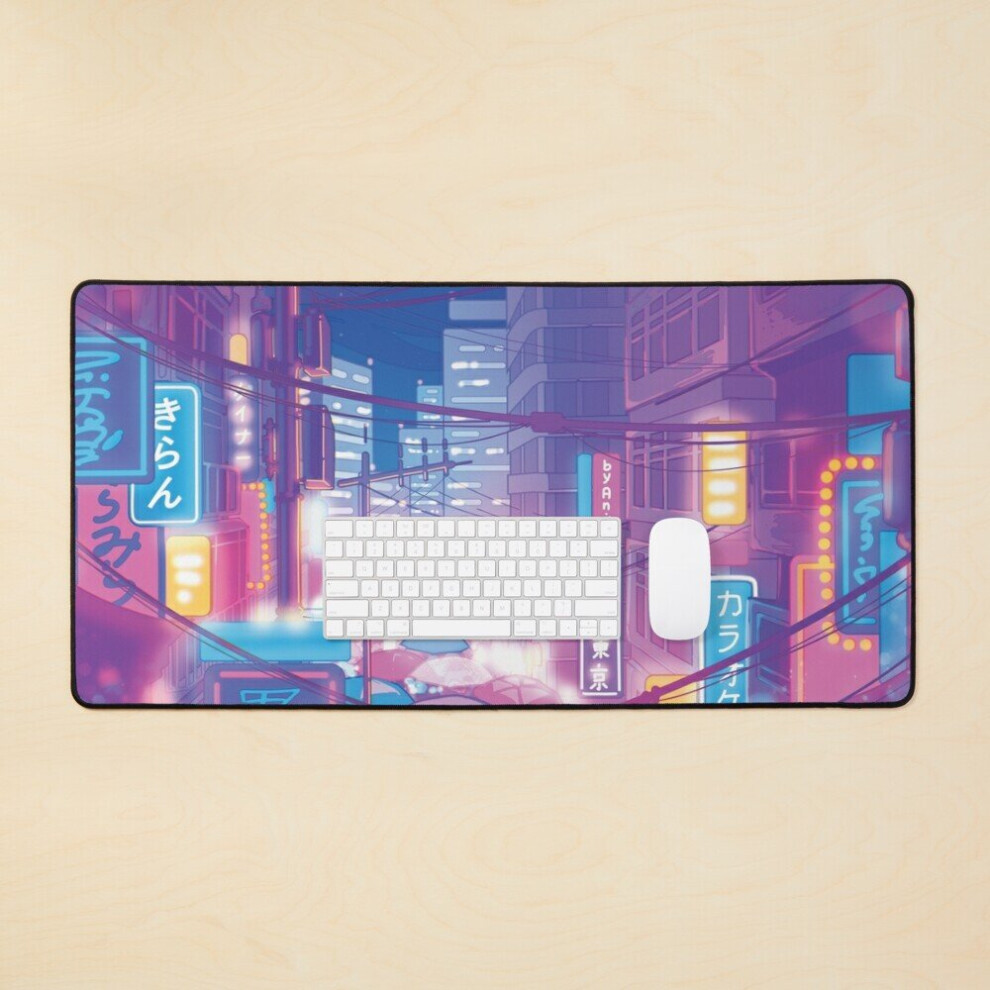 Desk Mat The Neon Tokyo Streets Large Gaming Mouse Pad 35X16 Inch 7802738322873