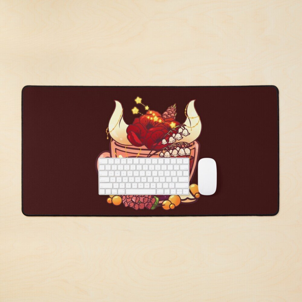 Desk Mat Taurus Zodiac Teacup Large Gaming Mouse Pad 35X16 Inch 7802738352634