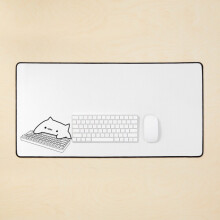 Desk Mat Bongo Cat Mechanical Keyboard Large Gaming Mouse Pad 35x16 inch