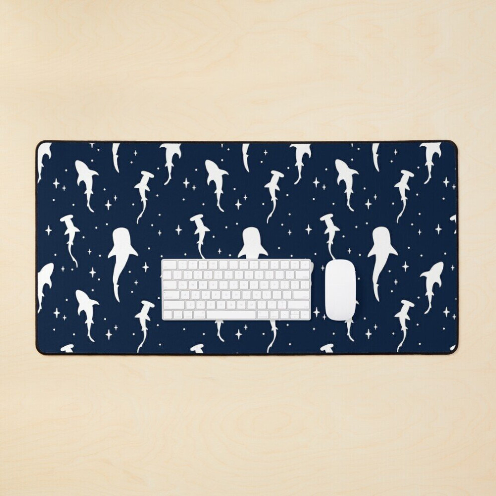 Desk Mat Space Sharks Large Gaming Mouse Pad 35X16 Inch 7802738357585