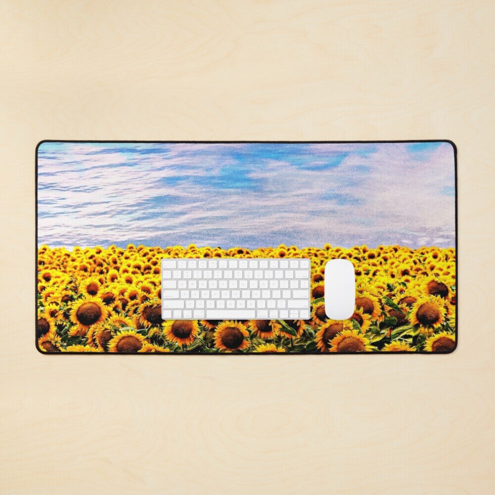 Desk Mat Sunflowers Forever With Magic Sky Large Gaming Mouse Pad 35X16 Inch 7802738346268