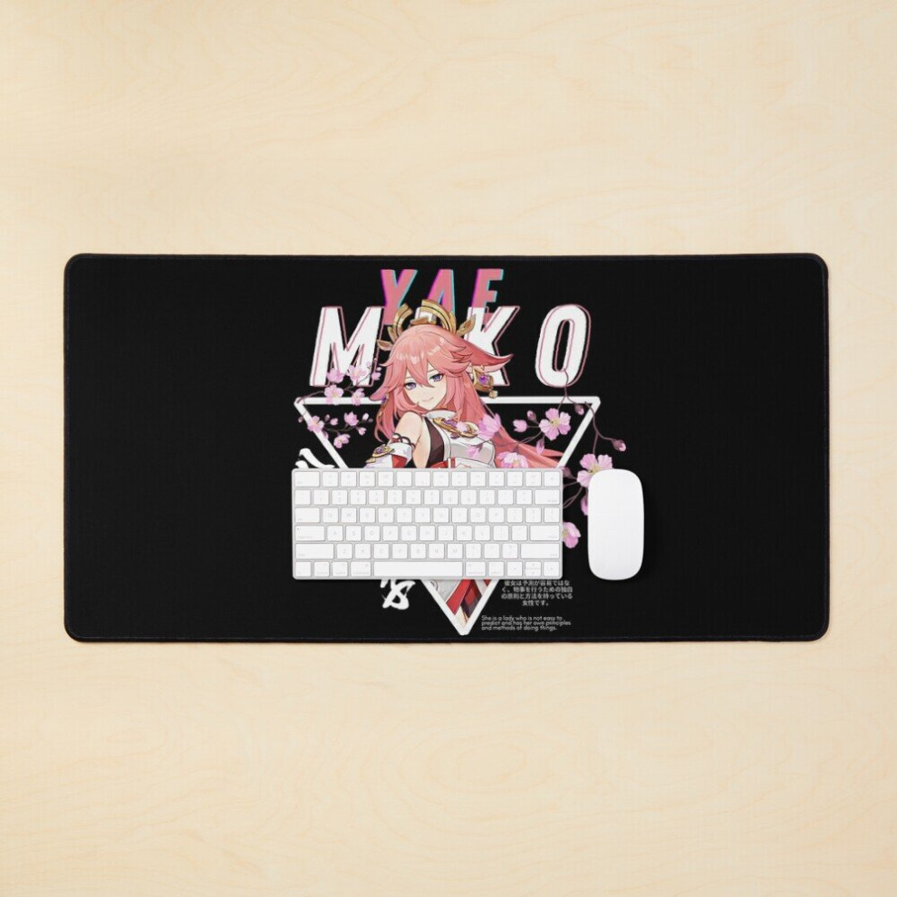 Desk Mat Yae Miko - Genshin Impact Yae Miko Large Gaming Mouse Pad 35X16 Inch 7802738386066