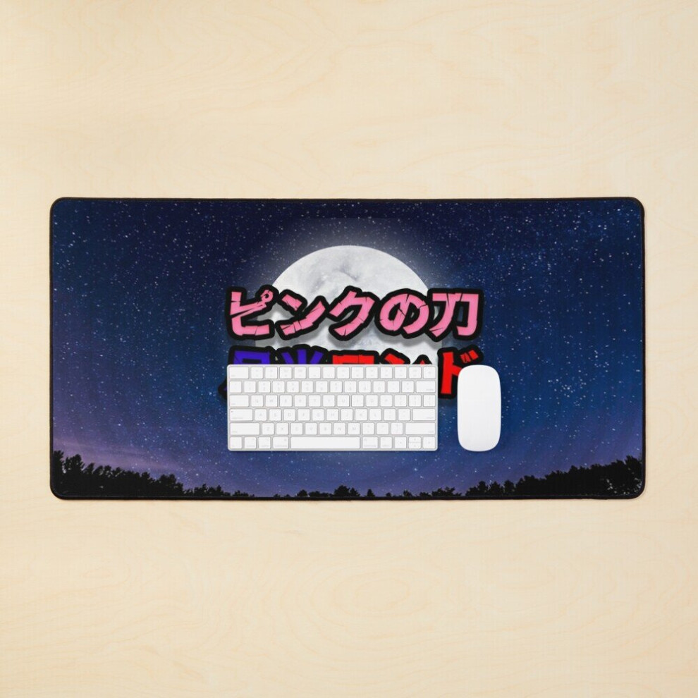 Desk Mat Katana: Rondo In The Moonlight Large Gaming Mouse Pad 35X16 Inch Pink 7802738385786