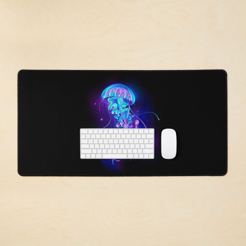 Desk Mat Large Glowing Jellyfish Large Gaming Mouse Pad 35X16 Inch 7802738409321