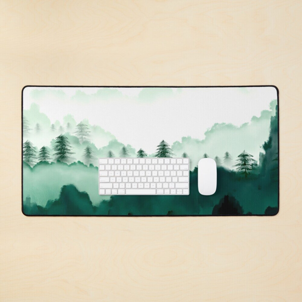 Desk Mat Mountains Large Gaming Mouse Pad 35X16 Inch Green 7802738374186