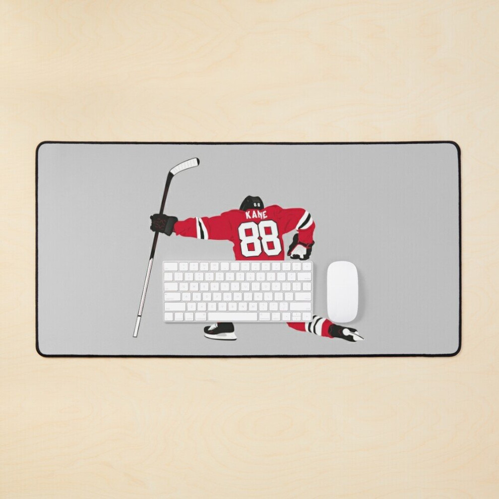Desk Mat Patrick Kane 88 Blackhawks Goal Celebration Art Large Gaming Mouse Pad 35X16 Inch 7802738396874