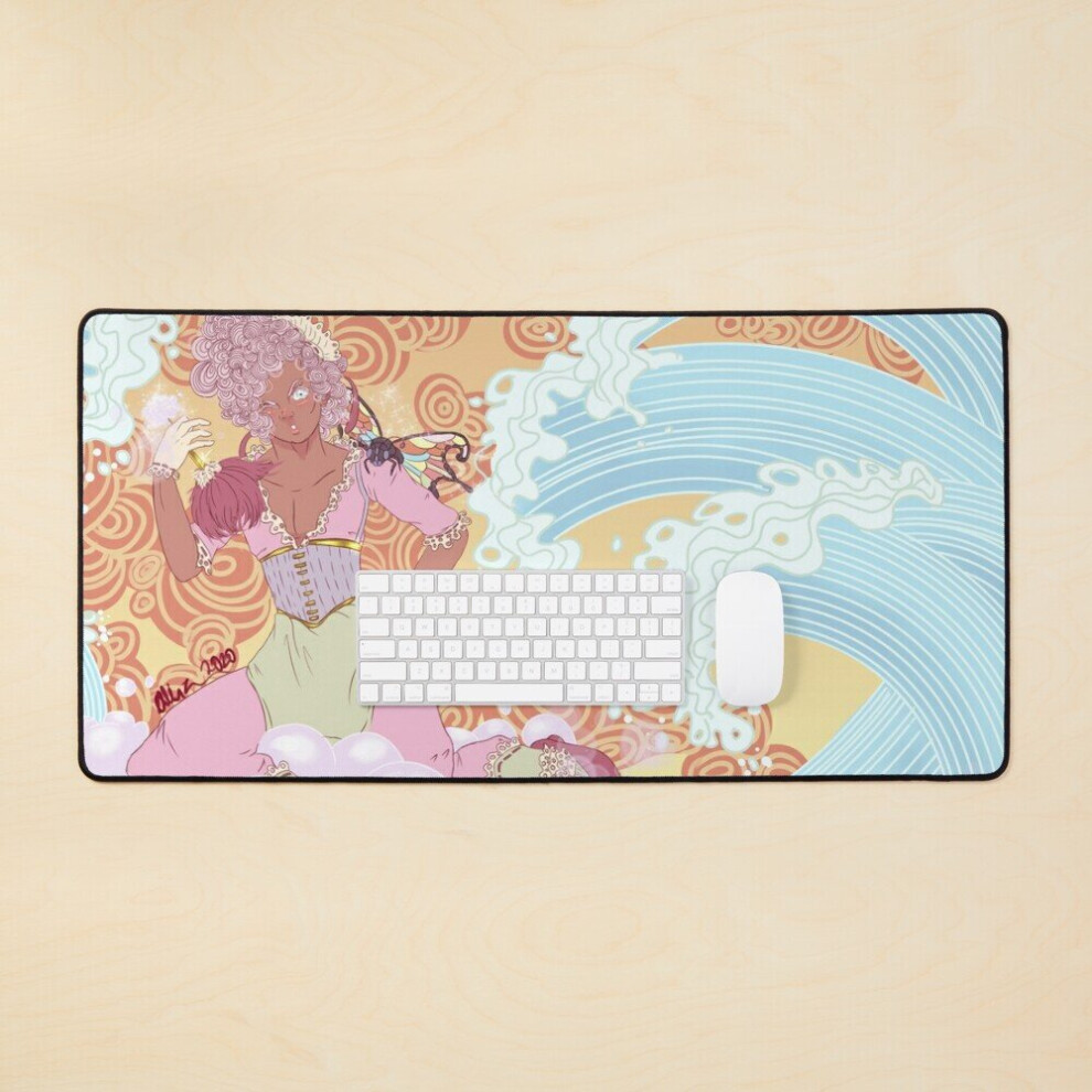 Desk Mat Bubbly He-Witch Large Gaming Mouse Pad 35X16 Inch Pink 7802738376982