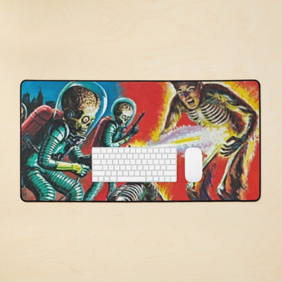 Desk Mat Mars Attacks! Ack! Vintage Alien Martian Large Gaming Mouse Pad 35X16 Inch Green 7802738344066