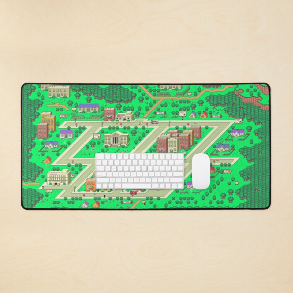Desk Mat Earthbound Onett Map Large Gaming Mouse Pad 35X16 Inch 7802738341829