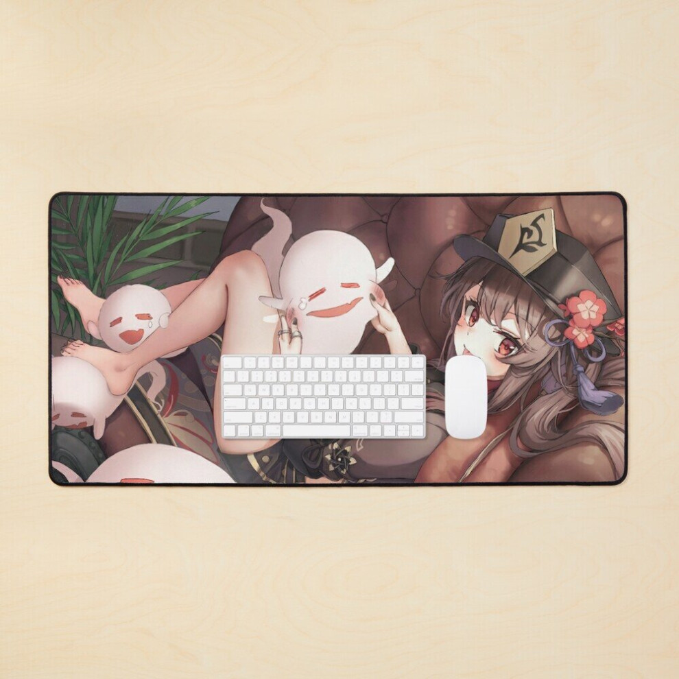 Desk Mat Hu Tao Genshin Impact Large Gaming Mouse Pad 35X16 Inch 7802738339024