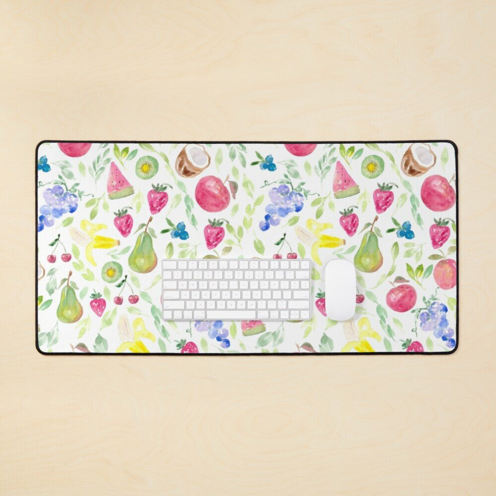 Desk Mat Watercolor Fruits Large Gaming Mouse Pad 35X16 Inch 7802738332933
