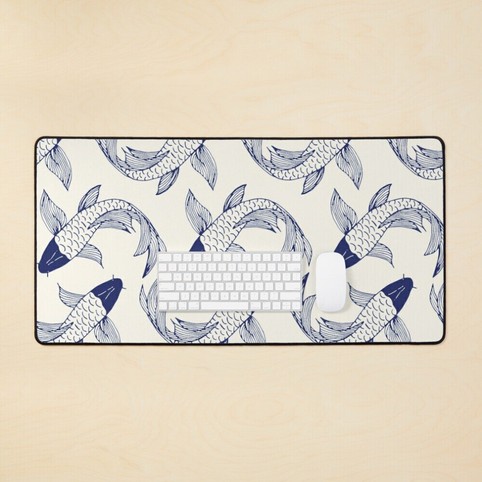 Desk Mat Japanese Koi Fish Pattern Large Gaming Mouse Pad 35X16 Inch 7802738337983