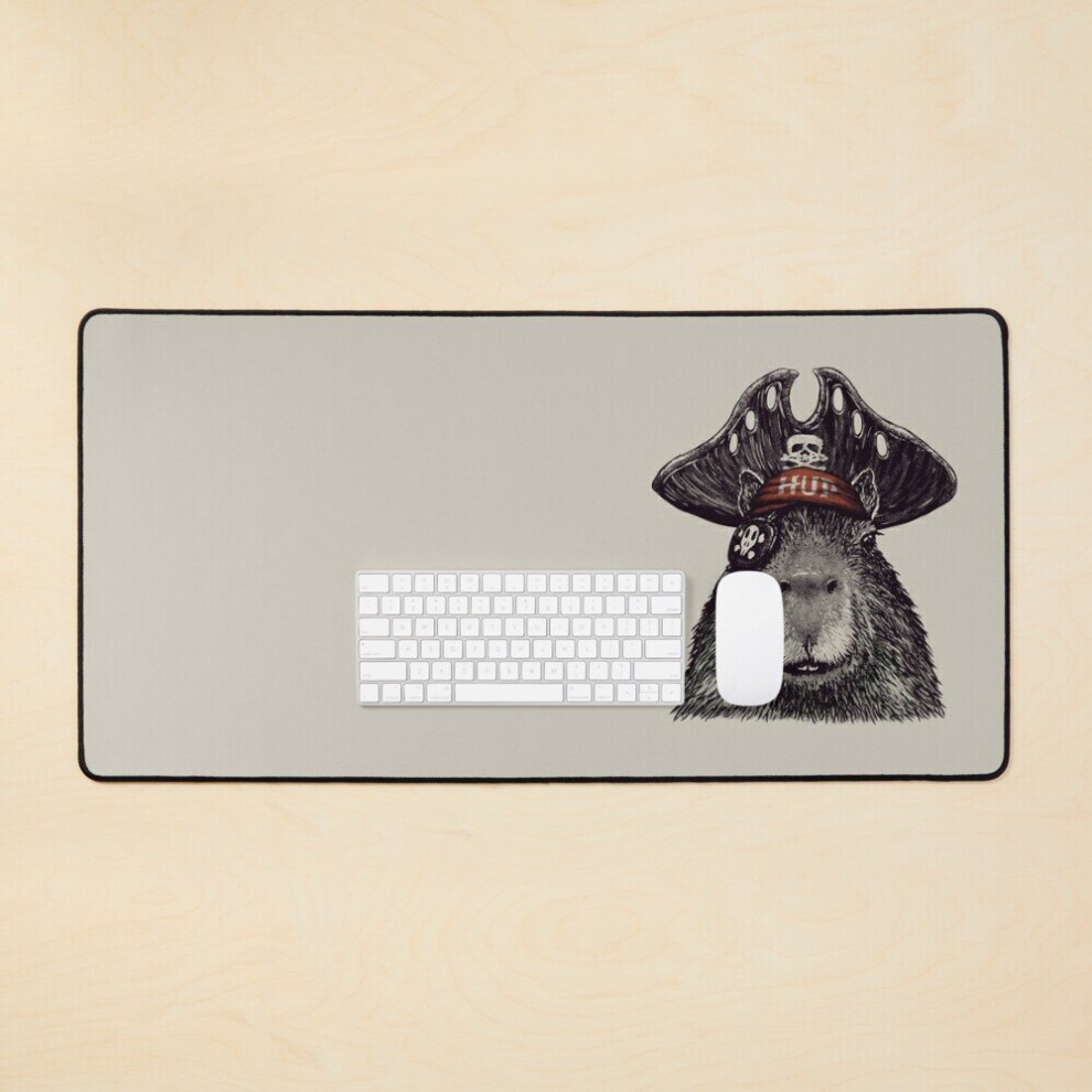 Desk Mat Capyrate - Pirate Capybara Capy Yuzu His Name - Gort Pet Mat Bandana Large Gaming Mouse Pad 35X16 Inch 7802738359664