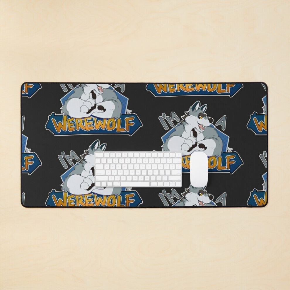 Desk Mat I'm A Werewolf, Large Gaming Mouse Pad 35X16 Inch Grey 7802738398137