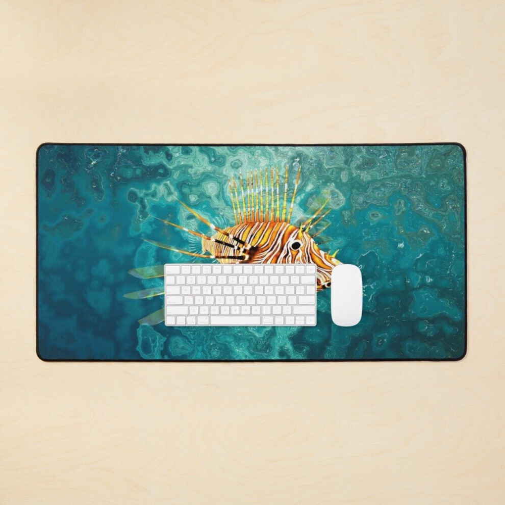 Desk Mat Lionfish Underwater Large Gaming Mouse Pad 35X16 Inch 7802738373400