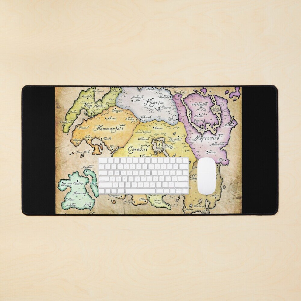 Desk Mat Map Of Tamriel Large Gaming Mouse Pad 35X16 Inch 7802738409130