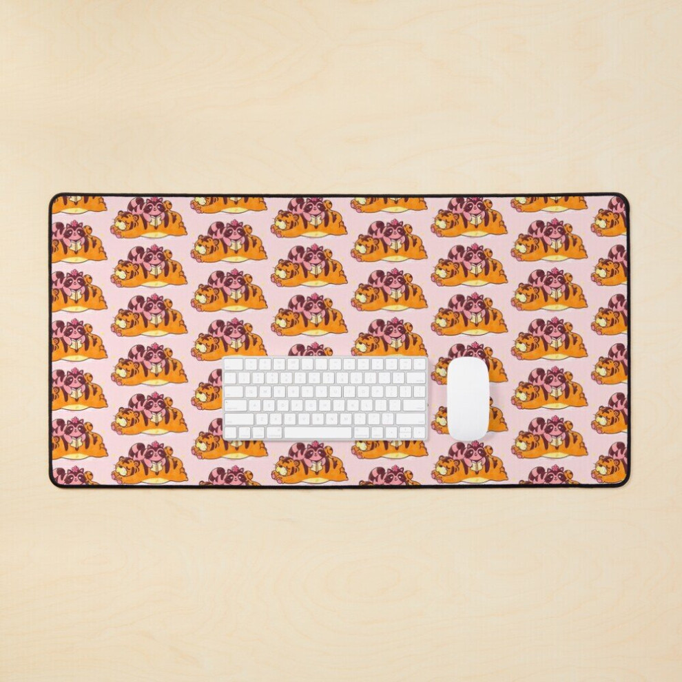 Desk Mat Tiger Raccoon Large Gaming Mouse Pad 35X16 Inch 7802738392265