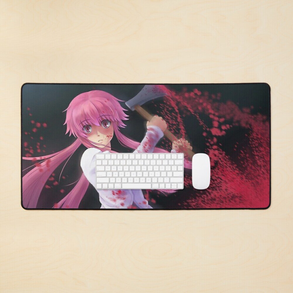Desk Mat Mirai Nikki Yuno Gasai Large Gaming Mouse Pad 35X16 Inch 7802738375107