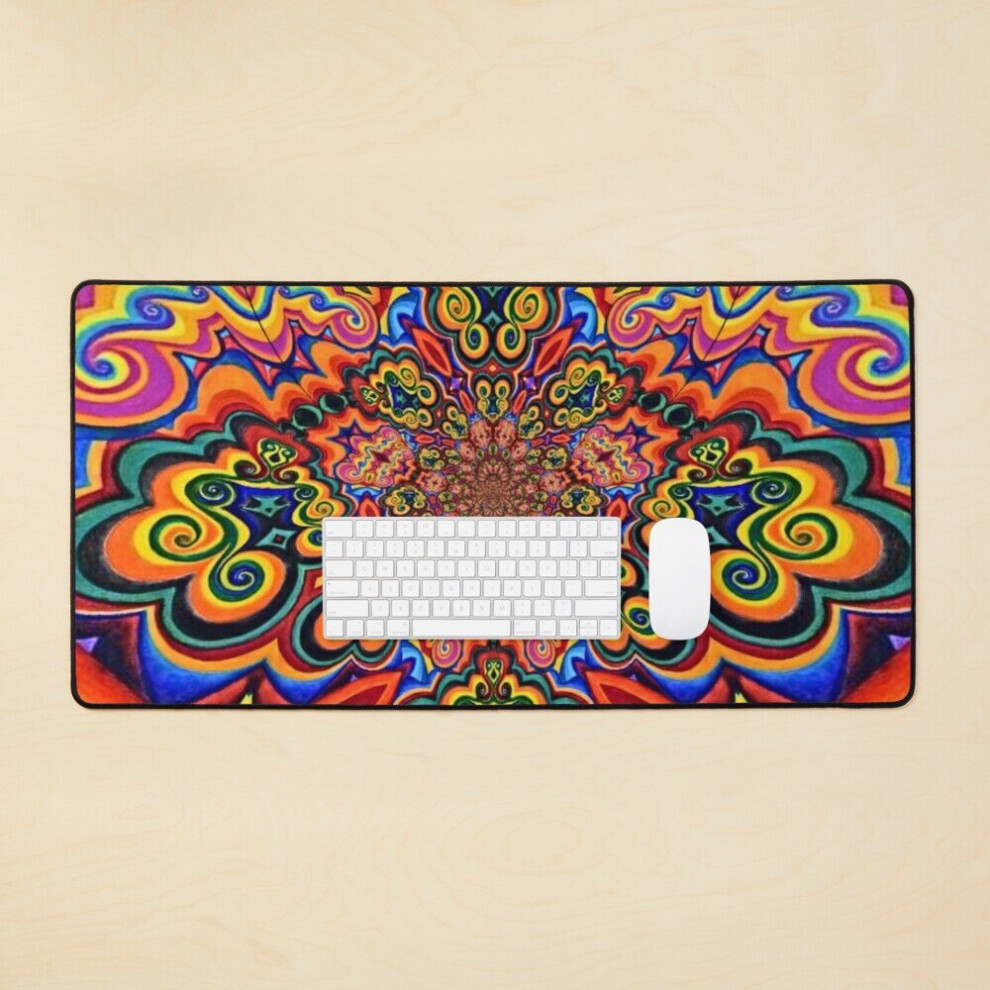 Desk Mat The Psychedelic 70S Large Gaming Mouse Pad 35X16 Inch 7802738337211