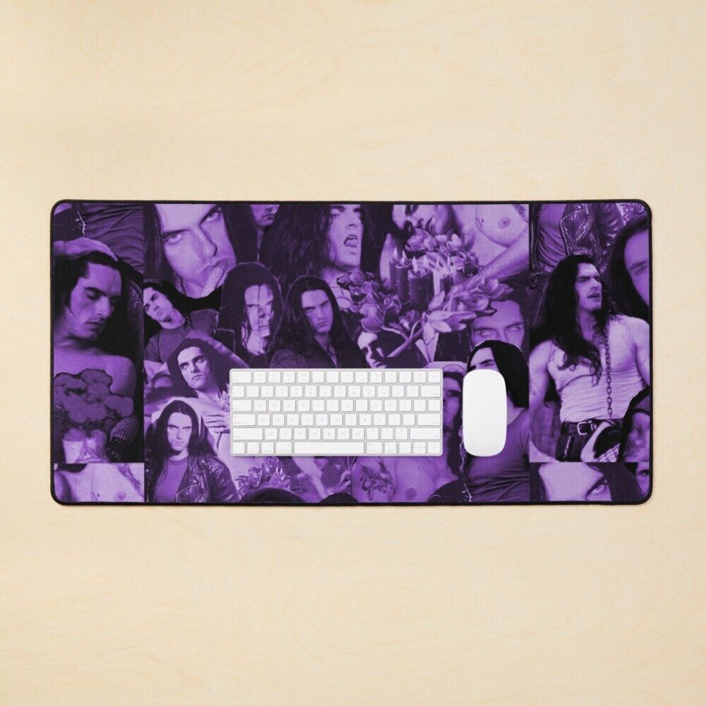 Desk Mat Peter Steele Goth Collage Large Gaming Mouse Pad 35X16 Inch Purple/Dark 7802738407747