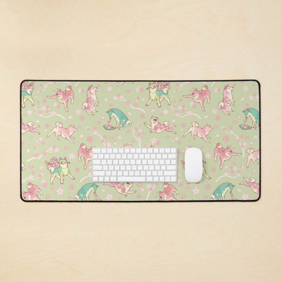 Desk Mat Shibakura Matchinu In Matcha Large Gaming Mouse Pad 35X16 Inch 7802738314274