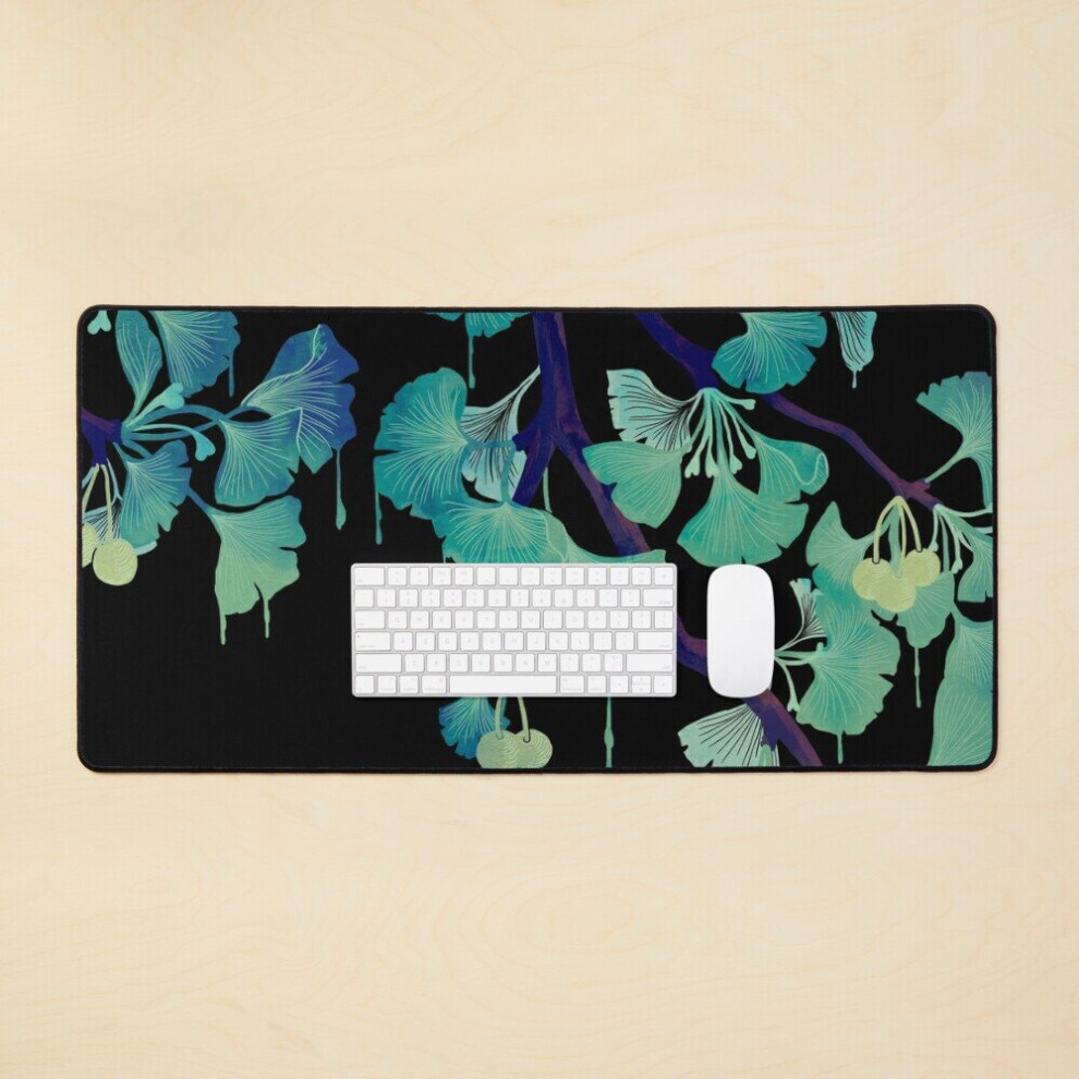 Desk Mat O Ginkgo (On ) Large Gaming Mouse Pad 35X16 Inch Black 7802738322972