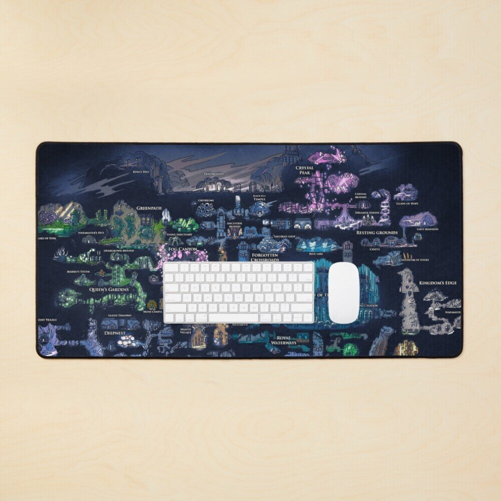 Desk Mat Map Of Hallownest Large Gaming Mouse Pad 35X16 Inch 7802738317978