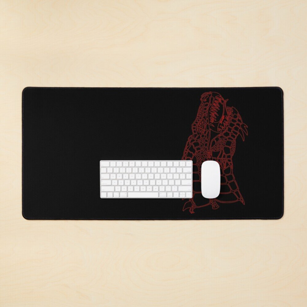 Desk Mat Dragon Large Gaming Mouse Pad 35X16 Inch Red 7802738392340