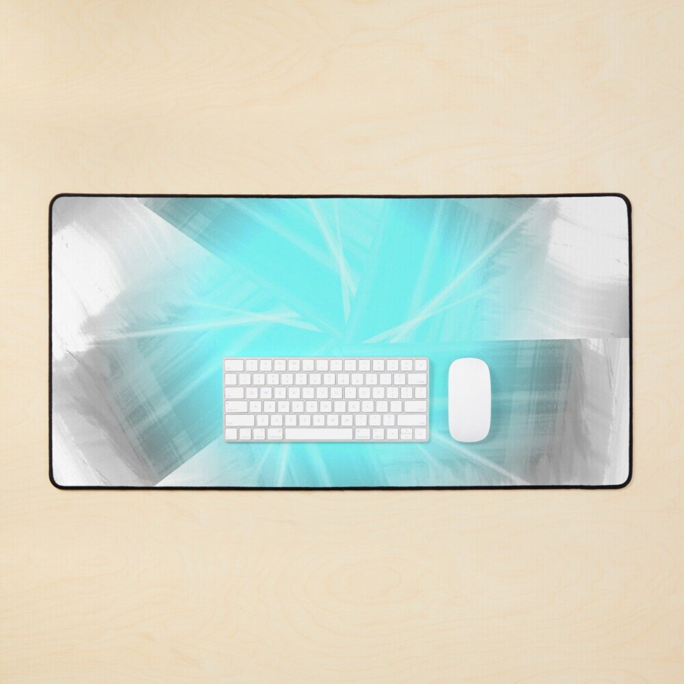 Desk Mat Focus Large Gaming Mouse Pad 35X16 Inch Turquoise 7802738338805