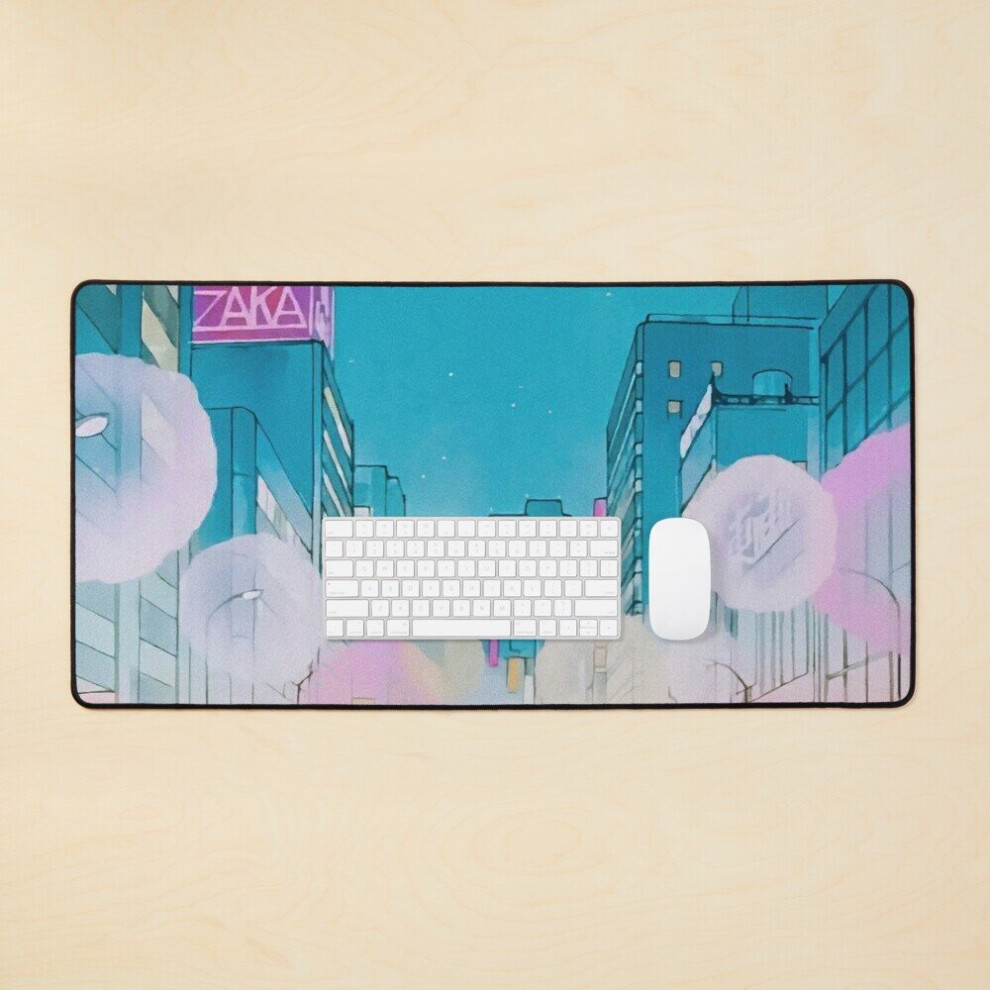 Desk Mat Vintage Anime City Background Large Gaming Mouse Pad 35X16 Inch 7802738367980