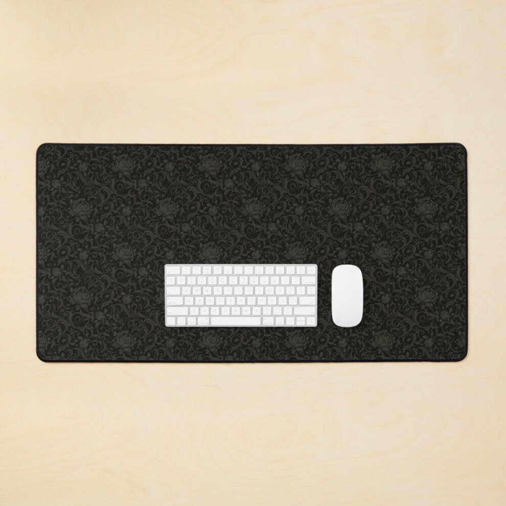 Desk Mat Roses On Large Gaming Mouse Pad 35X16 Inch Black 7802738336177
