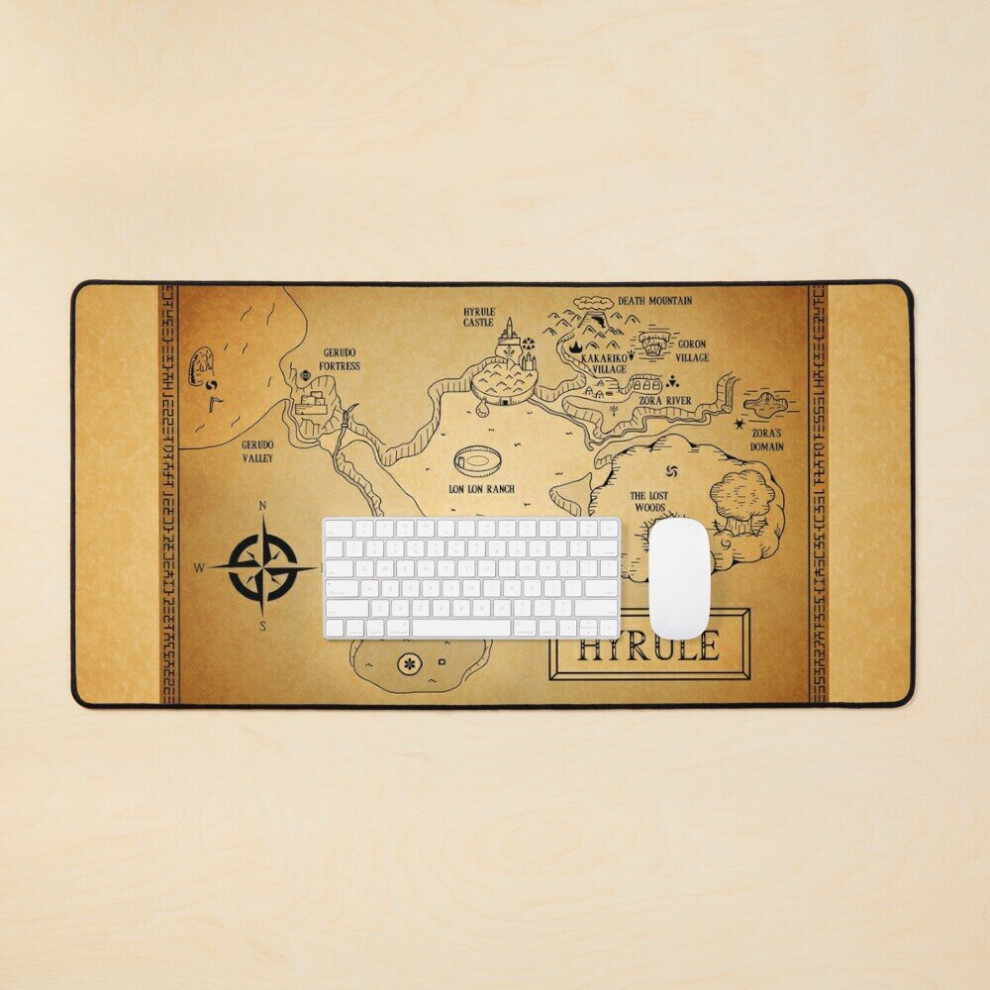 Desk Mat Hyrule Map Oot Large Gaming Mouse Pad 35X16 Inch 7802738410105